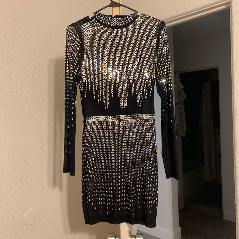 black mesh dress